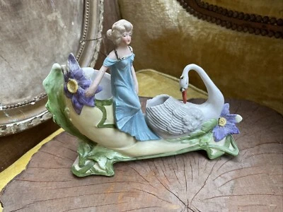 Ancien Biscuit Jardinière Bouquetière Art Nouveau  - Photo 1/4