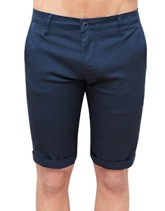 Pantaloni corti uomo casual blu scuro shorts bermuda slim fit in micro fantasia - Photo 1/4