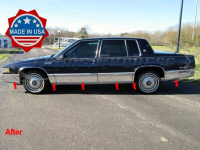 1991-1993 Cadillac DeVille 4Dr Sedan Rocker Panel Trim Molding FL 12Pc 5 3/4" - Image 1 of 4