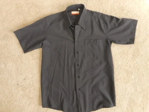 CottNY Collar Button Up Short Sleeve Faded Black Mens Shirt Medium Cotton Polyes - Picture 1 of 9
