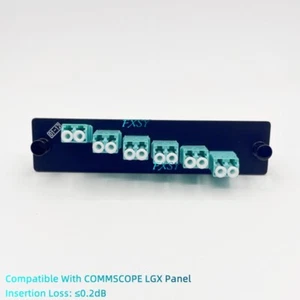 LGX Fiber Optic Panel 12 Port 6 LC Duplex Adapter OM3 OM4 Compatible COMMSCOPE - Afbeelding 1 van 8