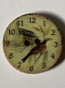 Handgefertigte Holz bedruckte Uhr Vogelknöpfe 19 mm/30L 6er-Pack - Bild 1 von 4