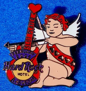 LAS VEGAS HOTEL Hard Rock Cafe SLOT PLAYER VALENTINES DAY CUPID ARCHER 2006 PIN - Picture 1 of 1