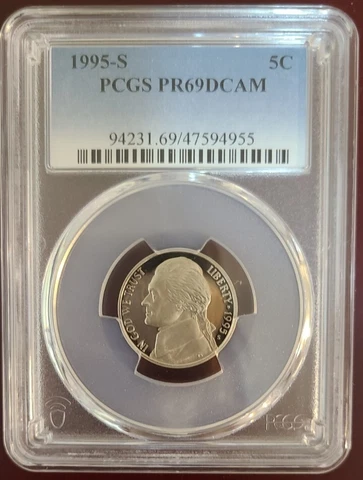 1995 S 5C Jefferson Nickel~Proof~PCGS PR69DCAM~Sharp Coin~NO RESERVE! Cover