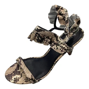 Next Womens Snake Print Leather High Heel Party Strappy Shoes Size UK 6.5 Used - Picture 1 of 9