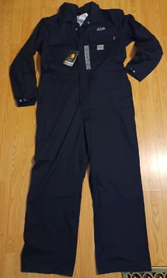 New Carhartt FR Coveralls Mens 44 regular  Blue Flame Resistant CAT 2 - Image 1 of 4