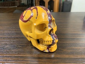 5.0" 6500+ct MOOKAITE JASPER Carved Crystal Skull in Washington Football Colors! - Picture 1 of 12