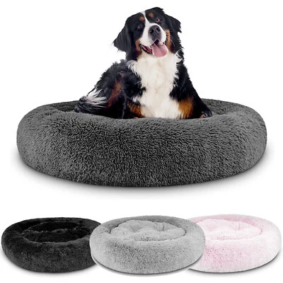 Dog Bed Donut Soft Large Plush Cat Beds For Calming Pet Anti Anxiety Washable xl - Image 1 of 4