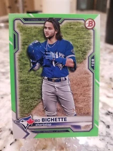 BO BICHETTE /399 Lime Green Parallel 2021 Bowman Toronto Blue Jays - Picture 1 of 2