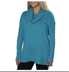 Marc New York Damen Fleece Wasserfallausschnitt Azurblau Large " - Bild 1 von 6