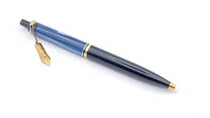 PELIKAN K250 BALLPOINT PEN IN BLUE MARBLE AND 14K GOLD NIB MADE IN GERMANY - Picture 1 of 8
