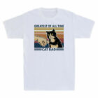 Greatest of All Time Cat Dad Funny Cat Father's Day Vintage Men's T-shirt Tee