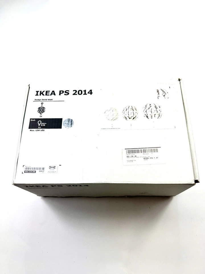 NUEVO IKEA David Wahl PS 2014 14" Lámpara Colgante Blanco Plata Estrella de la Muerte 003.114.98 Foto 1 de 4