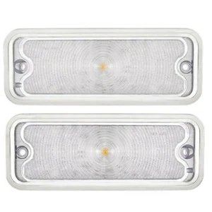 Front Parking Light w/ Housing, Pair, Clear/Amber LED, For Chevy/GMC Truck 73-80 - Picture 1 of 10