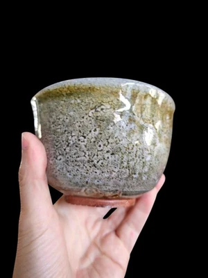 Soda Fired Japanese Shino Chawan Tea Bowl Footed Handmade Ceramic Pottery ART 3 - Image 1 of 4