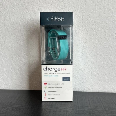 Fitbit Charge HR GPS Heart Rate Activity Wristband Tracker Black Large Caller ID - Image 1 of 4