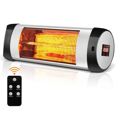 Wall-Mounted Electric Heater Patio Infrared Heater W/ Remote Control - Image 1 of 4