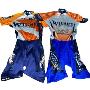 Lot (2) Vintage Voler Cycling Suit One Piece Jersey Shorts Set Women's Medium - Picture 1 of 20