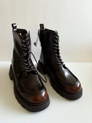 Primark Women’s Size 8 Brown  Lace-Up Combat Boots NWT - Image 1 of 4