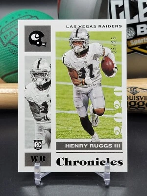 2020 Chronicles Draft Picks Henry Ruggs III 25/25 ebay 1/1 Raiders (CB) - Image 1 of 2