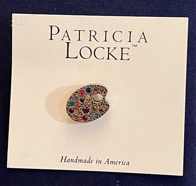 SIGNED PATRICIA LOCKE PAINT PALETTE PIN /BROOCH/ MARWEN CHICAGO 20th ANNIVERSARY - Image 1 of 4