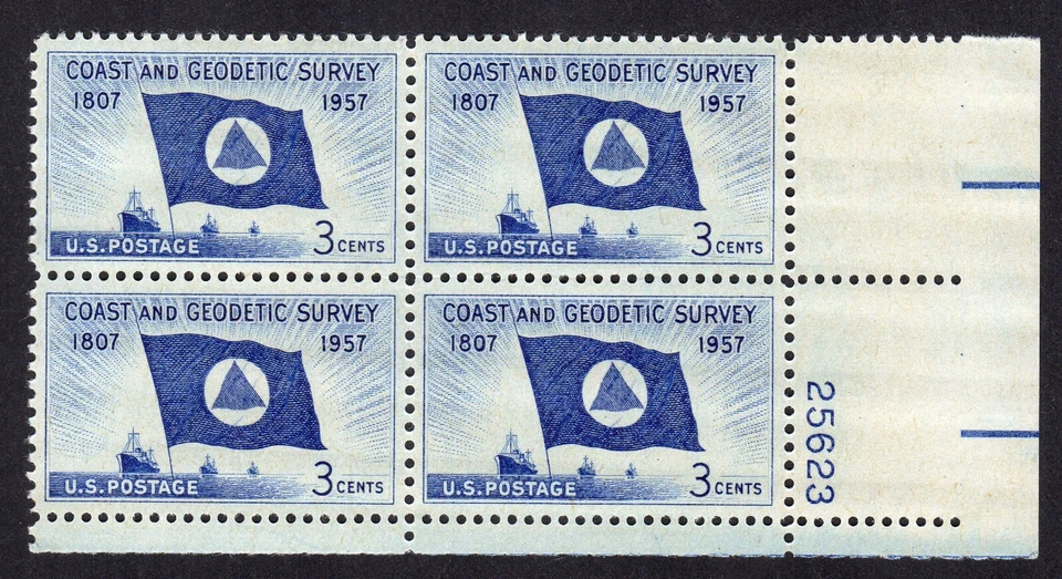 Scott #1088 Flag Coast & Geodic Survey Plate Block of 4 Stamps - MNH P#25623 LR - Image 1 of 1