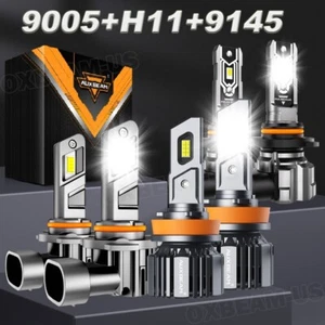 AUXBEAM CANBUS LED Headlight Fog Bulbs Combo 6500K For Toyota Tundra 2007-2013 - Picture 1 of 12