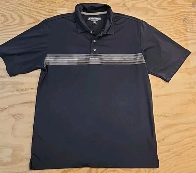 Pebble Beach Golf Black Polyester Blend Polo Shirt Mens Large Lightweight - Image 1 of 4