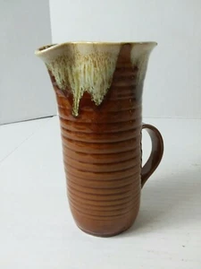 Van Briggle Original "Hand Thrown" Brown Drip Pitcher 7" tall ~ 1970's Vintage - Picture 1 of 10