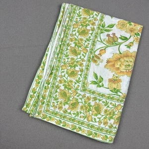 April Cornell Tablecloth Floral Yellow & Green Jacobean Scrolling Cotton 60x82 - Picture 1 of 10