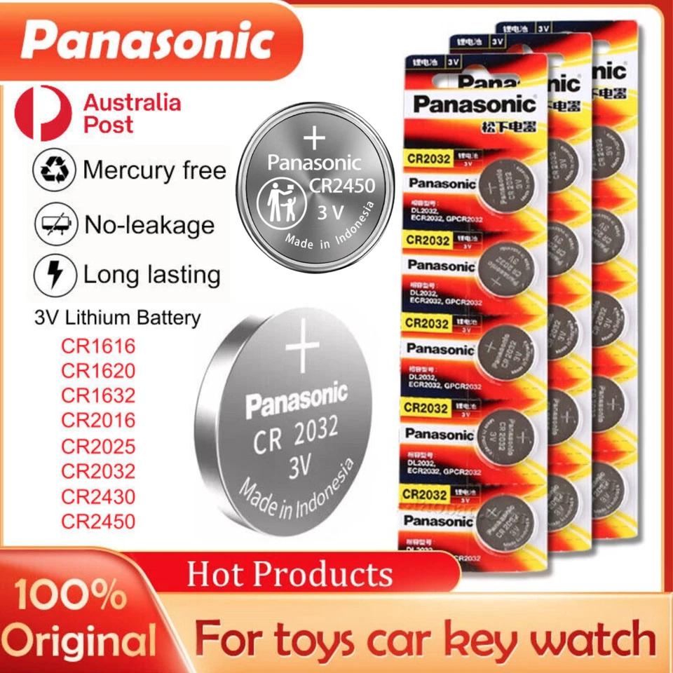 CR2032 CR1616 CR1620 CR1632 CR2025 CR2430 CR2450 Lithium Battery 3V Panasonic AU - image 1 of 1