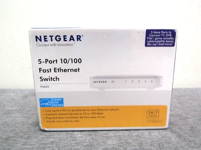 NetGear ProSafe (FS605) 5-Ports External Switch "BRAND NEW NEVER BEEN OPENED" - Image 1 of 4