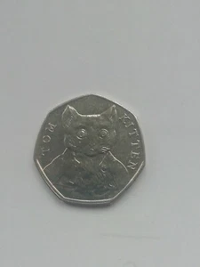 Very Rare Tom Kitten 50p Fifty Pence Coin 2017 Beatrix Potter - Picture 1 of 3