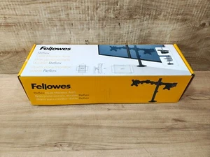 Fellows Reflex Dual Monitor Arm 8502601. Dual Screen Desk Clamp Mount - Picture 1 of 8