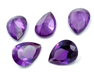 Joya de 10 quilates de piedra preciosa vintage sintética de pera de alejandrita corte lágrima 18x13 mm T979 Foto 1 de 4