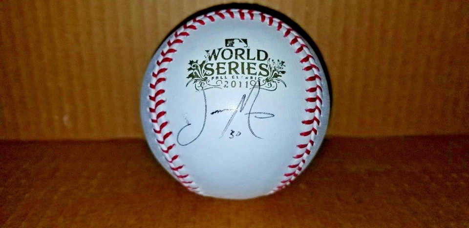 JASON MOTTE - 亲笔签名 2011 年世界系列棒球 - 红雀队  — 第 1/1 张图片