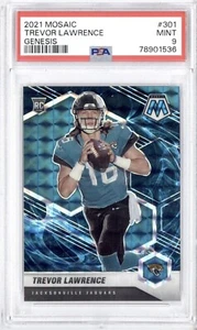 2021 Panini Mosaic Trevor Lawrence Genesis Prizm Rookie RC #301 PSA 9 - Picture 1 of 5