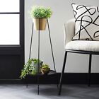 Metal Plant Stand with Gold Pot, Durable Powder Coated Metal
