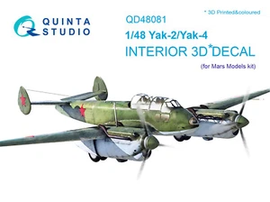 Quinta QD48081 - 1/48 Interior Impreso en 3D para Yak-2/Yak-4 (Kit Modelos Marte) - Imagen 1 de 12