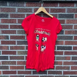 Justice Christmas Red Dog Graphic Short Sleeve Tee Shirt - Picture 1 of 3