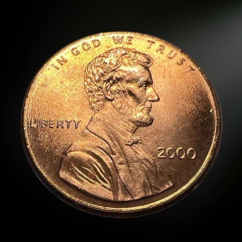 2000 P Lincoln Memorial Penny Brilliant Uncirculated (BU) Cover