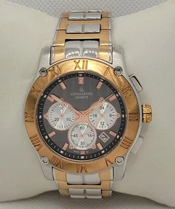 Mans Louis Ardens Chronograph Two Tone Date Link Bracelet Analog Watch I5 - Picture 1 of 7