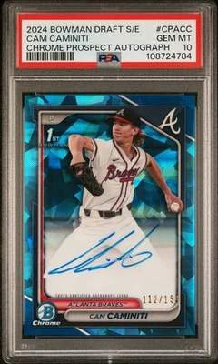 Bowman Draft Sapphire 2024 - Cam Caminiti 1st Sapphire Auto/199 PSA 10 Braves Foto 1 de 2