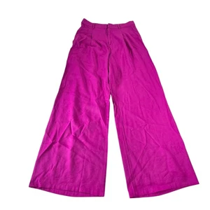 Fuchsia Pants Womens XL Tall Pink Purple Wide Leg High Rise Dressy Trousers - Picture 1 of 16