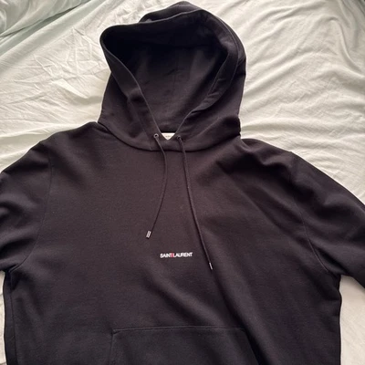 Sudadera con Capucha Saint Laurent Clásica Negra Logo Talla XXL Foto 1 de 4