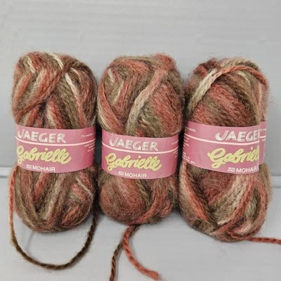 VINTAGE Jaeger Gabrielle Mohair BLEND Yarn Lot of 3 50 g Brown Tones YN - Image 1 of 4
