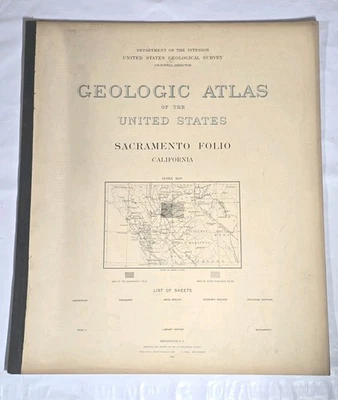 Sacramento Folio California USGS US Geologic Atlas Maps - Image 1 of 2