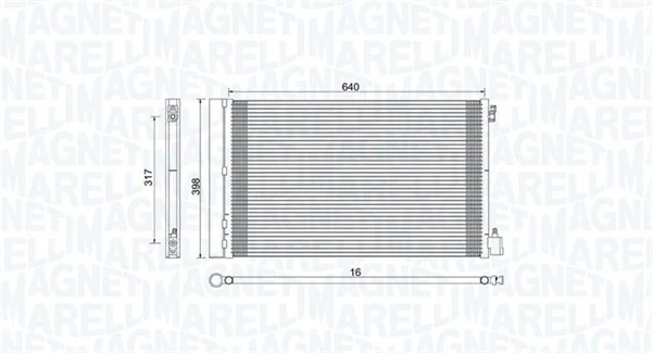 MAGNETI MARELLI 350203779000 Condenser, air conditioning for OPEL,VAUXHALL — 第 1/3 张图片