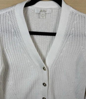 Cárdigan para mujer Lilly Pulitzer XS tejido suéter con botones blanco Foto 1 de 4