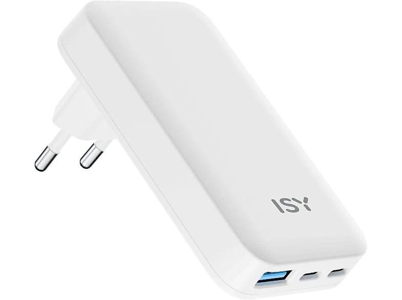 ISY IAC-6065 Flaches 65W GaN Ladegerät Universal Weiß - Bild 1 von 1